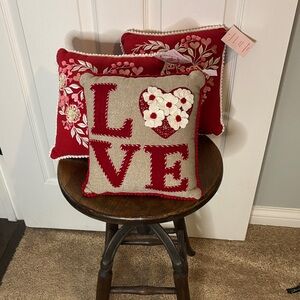 New Red and Tan Valentine Decorative Pillows
